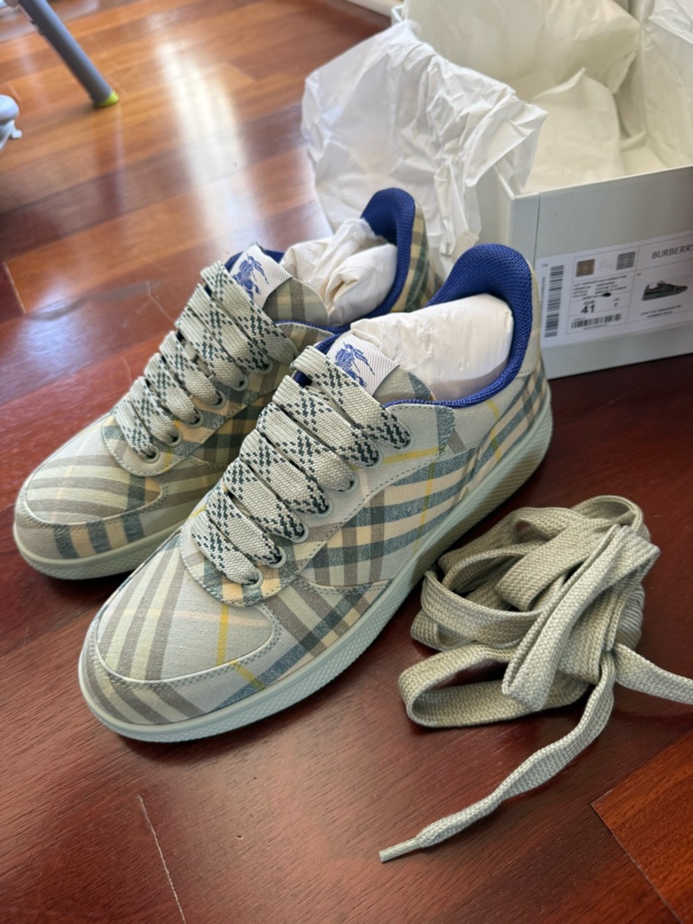 Burberry Alf Terrace Check Canvas Sneaker - Size 41 (men’s 8, women’s 10.5)